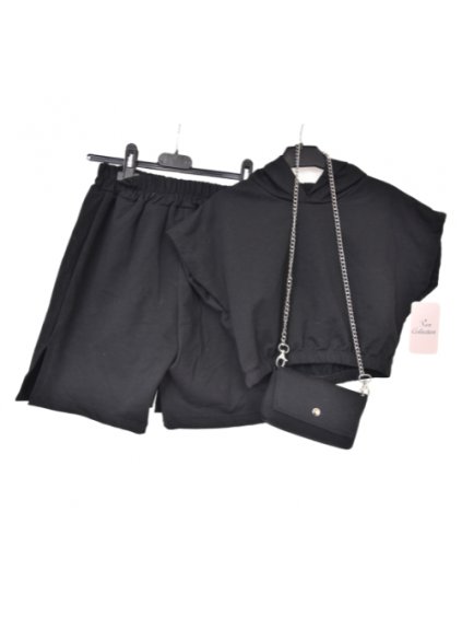 Dívčí letní souprava tričko krátký rukáv a kraťasy s kabelkou ITALSKÁ MÓDA IVD215502