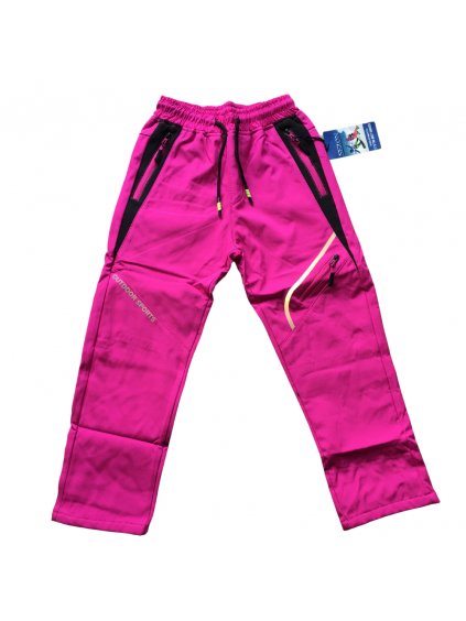 Dívčí softshellové kalhoty teplé SEZON - SF-1929 (Barva růžová, Velikost 164)