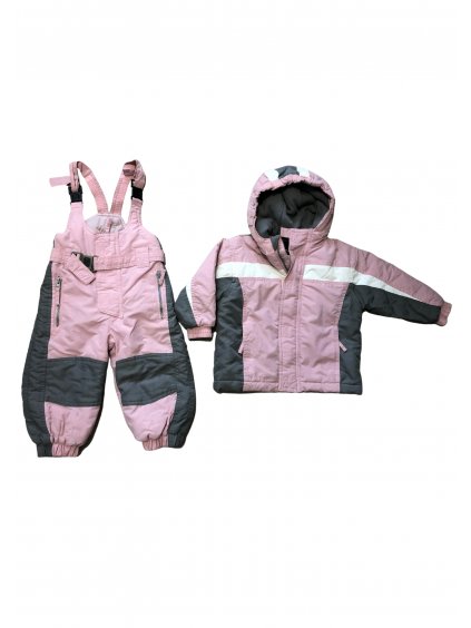 Dívčí komplet Bunda Kalhoty oteplený zimní PENG MING - MP21002 (Barva růžová, Velikost  98)