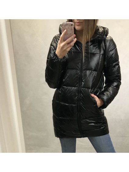 Bunda Kabát zimní dámská (S-M-L-XL-XXL) ITALSKÁ MÓDA IM4201950/DR (Velikost S, Barva Černá)