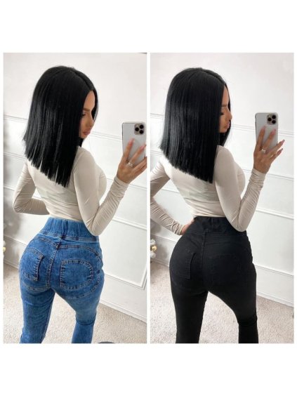 Rifle jeans push up mramorované dlouhé dámské (XS-S-M-L-XL) POLSKÁ MÓDA MAJ21016/DR (Velikost M, Barva modrá)