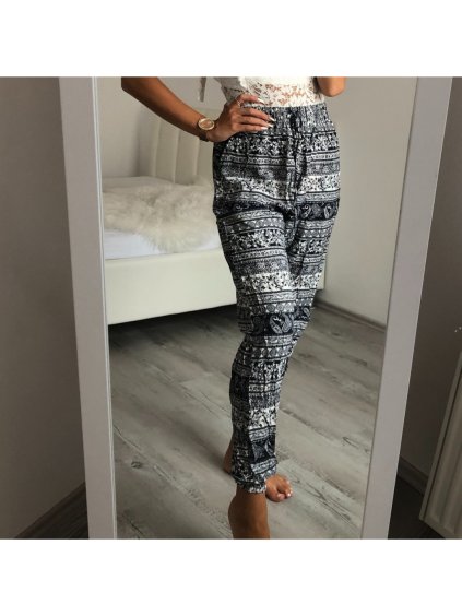 Kalhoty vzorované dlouhé dámské (S-XXL) TURECKÁ MODA TM921A-362/DR