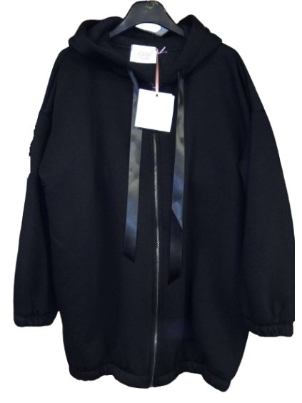 Mikina na zip teplá s kapucí dámská (XL/2XL ONE SIZE) ITALSKÁ MÓDA IMP21091