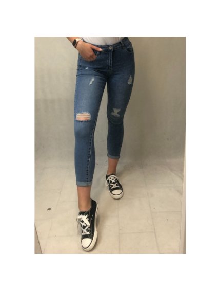 Rifle jeans dámské (36-46) B.S. jeans S5946/DR (Velikost 38, Barva modrá)