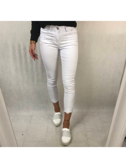 Rifle jeans dámské (XS-XL) MISSRJ CG577/DR (Velikost 36, Barva bílá)