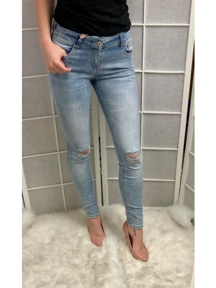 Rifle jeans dámske (XS-XL) YES PINK IM919WL994/DR (Velikost M, Barva modrá)