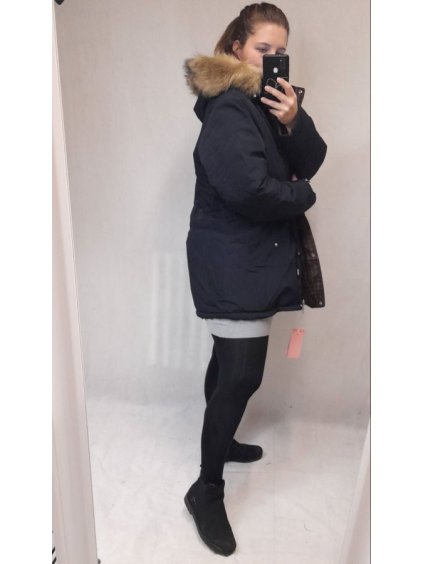 Kabát parka zimní dámská nadrozměr (3XL-7XL) POLSKÁ MÓDA MTN21MHM-W557BIG (Velikost 4XL, Barva tmavě modrá)
