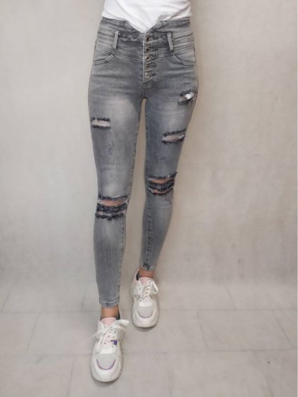 Rifle jeans dlouhé dámské (XS-XL) RE-DRESS RED21RE3721-B/DR (Velikost XS, Barva šedá)