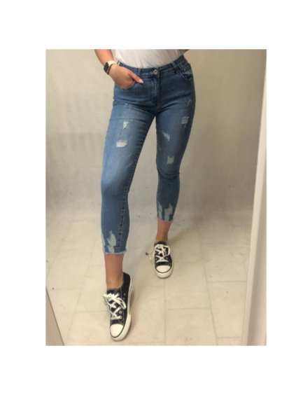 Rifle jeans dámské (36-44) B.S. jeans S5876/DR (Velikost 36, Barva modrá)