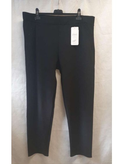 Kalhoty elegantní dlouhé slabé pružné dámské nadrozměr (5XL-7XL/černá)  SMI22A-104