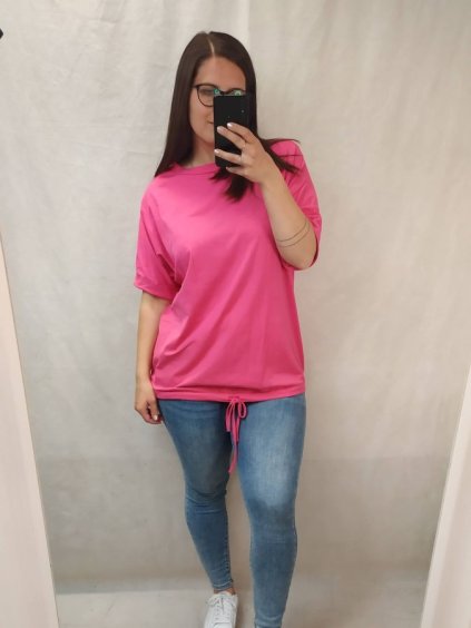 Tričko/tunika krátký rukáv dámská nadrozměr (XL/2XL ONE SIZE) ITALSKá MóDA IM422250/DR (Velikost XL/2XL, Barva Černá)