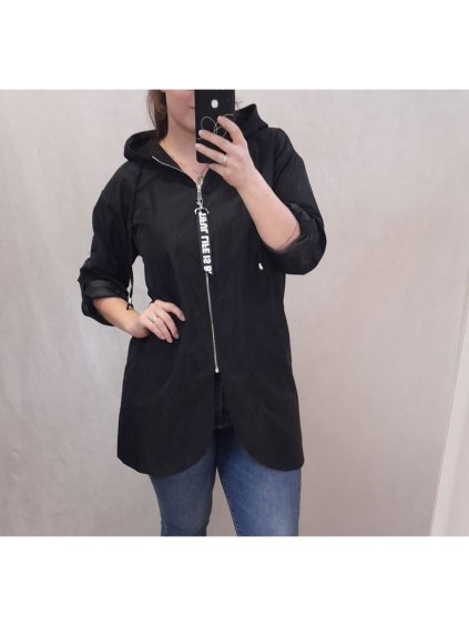 Kabát Bunda prodloužená šusťáková dámská (L/XL ONE SIZE) ITALSKá MóDA  IMC21919/DR (Velikost S/M/L, Barva Černá)