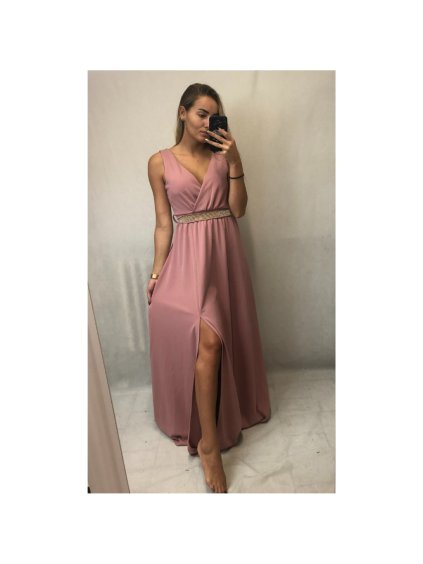 Šaty dlouhé společenské elegantní plesové dámské (UNI S/M) ITALSKÁ MÓDA IMM20FL5620 (Velikost S/M/L, Barva bílá)