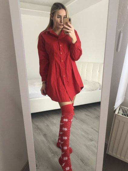Šaty košilové košile zúžená prodloužená dlouhý rukáv dámské (S/M ONE SIZE) ITALSKÁ MÓDA IMM20267/DR (Velikost S/M/L, Barva tmavě béžová)