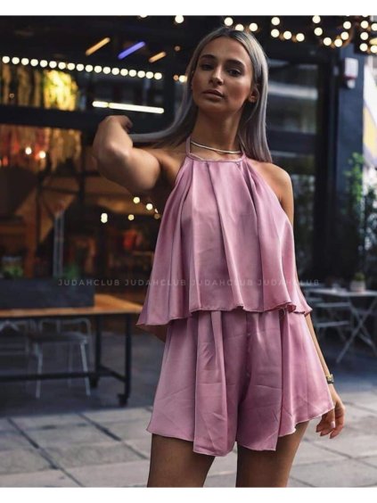Overal elegantní krátký bez rukávů dámský (uni S/M) MODA ITALY IMM200493/DR (Velikost S/M/L, Barva bílá)