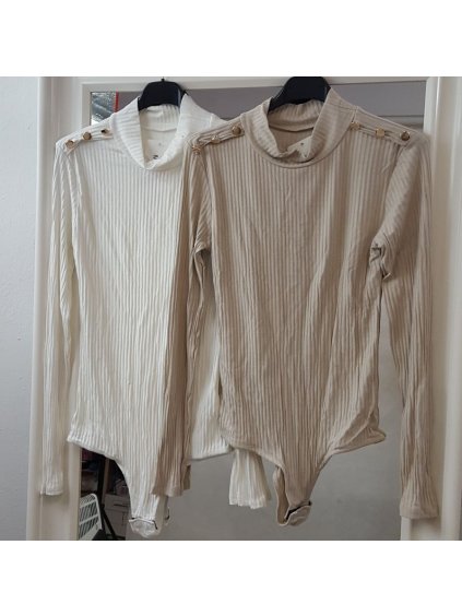 Body elegantní dlouhý rukáv dámské (UNI S/M) ITALSKÁ MÓDA IMM201119/DR (Velikost S/M/L, Barva tmavě béžová)