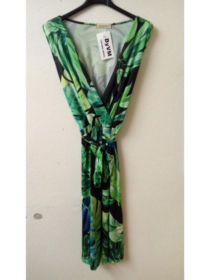Šaty letní icecool bez rukávů dámské (S/M ONE SIZE) ITALSKÁ MÓDA IMM21707 (Velikost S/M/L, Barva hnědá leopard)