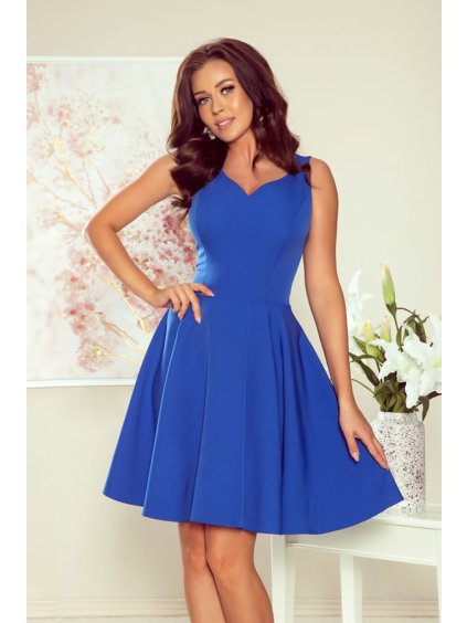 114-12 Flared dress - výstřih ve tvaru srdce - Royal Blue
 NMC-114-12 (Velikost S, Barva _barva viz foto)