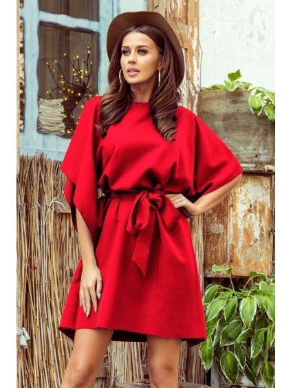 287-3 SOFIA Butterfly dress - red NMC-287-3 (Barva _barva viz foto)