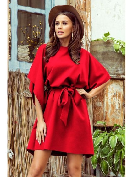 287-3 SOFIA Butterfly dress - red NMC-287-3 (Barva _barva viz foto)