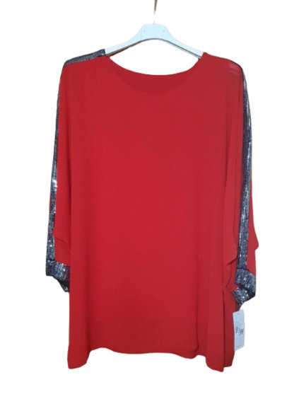 Tunika/halenka dlouhý rukáv dámská nadrozměr  (3XL/4XL ONE SIZE) ITALSKÁ MÓDA IMWQ21223 (Velikost 3XL/4XL, Barva Černá)