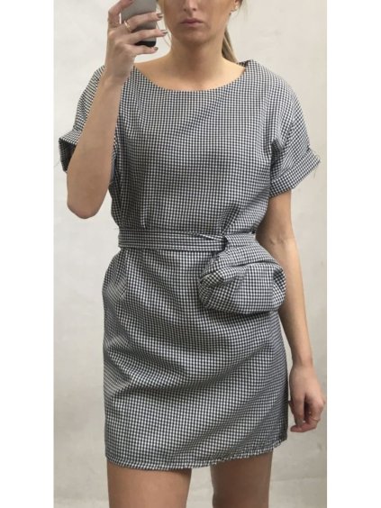 Šaty elegantní krátký rukáv dámské (uni s-m) ITALSKá MODA IM920146