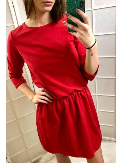 Šaty 3/4 rukáv dámske (uni sl) ITALSKÁ MÓDA IMT19084 (Velikost S/M/L, Barva šedá)