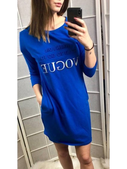 Šaty 3/4 dlhý rukáv rukáv dámske vogue (uni sl) tureckú MODA ESILLA IMT18696