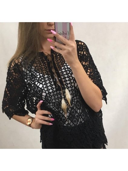 Tričko pletené krátký rukáv dámské (uni S/M) TURECKÁ MODA IM919SA10 (Barva bílá)