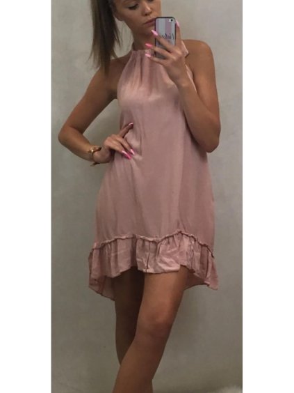 Šaty letní krátké za krk (uni s/m) ITALSKá MóDA IM719275 (Barva Černá)