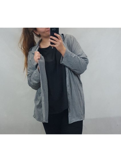 Cardigan bavlněný dlouhý rukáv dámský nadrozměrný (UNI 2XL/4XL) ITALSKÁ MÓDA IMQ20049/DR