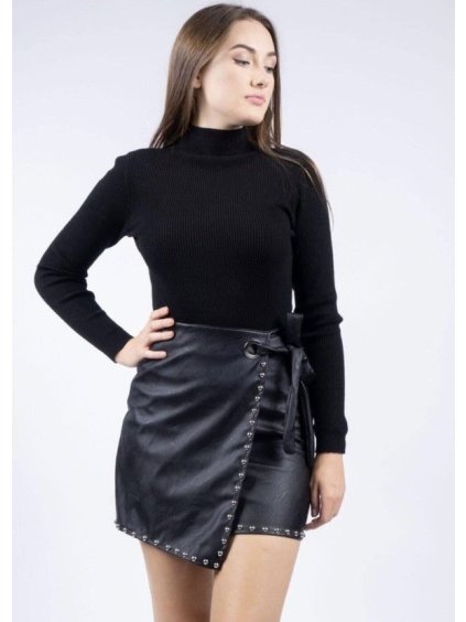 Tričko úpletové s rolákem dlouhý rukáv dámské (UNI S/L) ITALSKÁ MÓDA IMWD20046/DR (Velikost S/M/L, Barva bílá)