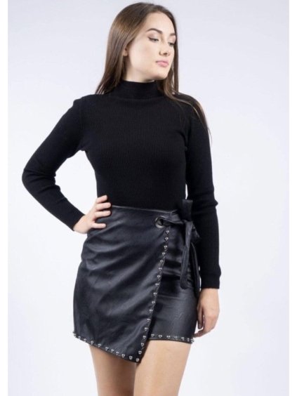 Tričko úpletové s rolákem dlouhý rukáv dámské (UNI S/L) ITALSKÁ MÓDA IMWD20046/DR (Velikost S/M/L, Barva bílá)