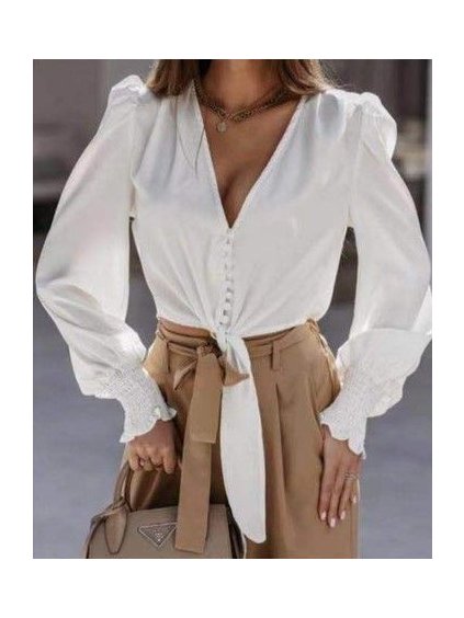 Halenka elegantní dlouhý rukáv dámská (S/M ONE SIZE) ITALSKÁ MÓDA IMWD211175