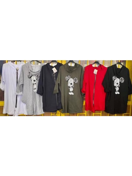 Mikina bavlněná dlouhý rukáv mouse s kapucí dámská (M/XL ONE SIZE) ITALSKÁ MÓDA IMD21032