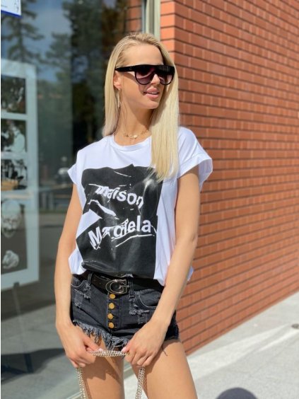Tričko oversize bavlněné krátký rukáv dámské (S/M/L ONE SIZE) ITALSKÁ MÓDA IMWK21FL21022-1/DR (Velikost S/M/L, Barva Černá)