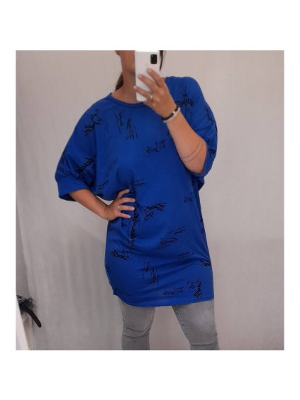 Šaty oversize krátký rukáv dámské (2XL/3XL ONE SIZE) ITALSKá MóDA IM4211391/DR (Velikost 2XL/3XL, Barva Černá)