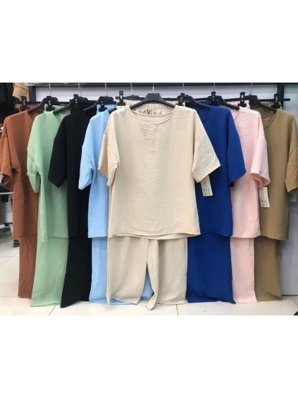 Souprava tričko krátký rukáv a kalhoty dámská (S/M ONE SIZE) ITALSKÁ MÓDA IMWD212045/DR