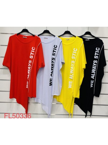 Tunika oversize krátký rukáv dámská (S/M/L ONE SIZE) ITALSKÁ MÓDA IMWK21289/DR