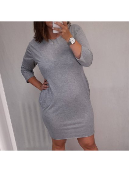 Šaty klasik dlouhý rukáv dámské (XL/XXL ONE SIZE) ITALSKá MóDA IM321410/DR (Velikost XL/2XL, Barva Černá)