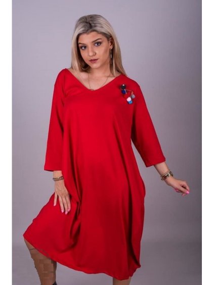 Šaty dlouhé dlouhý rukáv dámské nadrozměr (2XL/4XL ONE SIZE) TURECKÁ MÓDA IMLI21005/DR (Velikost 3XL/4XL, Barva Černá)