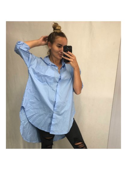 Košile dlouhý rukáv dámská (uni s/l oversize) ITALSKÁ MÓDA IMWD211124/DR (Velikost S/M/L, Barva bílá)