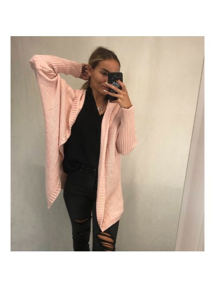 Cardigan pletený teplý dlouhý rukáv dámský (UNI S/L) ITALSKÁ MÓDA IMWL21012/DR