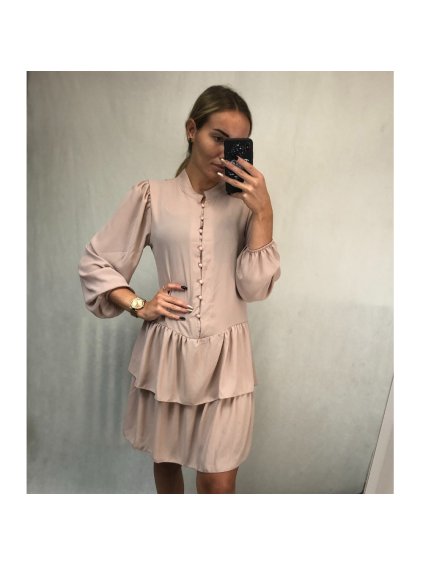 Šaty elegantní košilové dlouhý rukáv dámské (S/M ONE SIZE) ITALSKÁ MÓDA IMWK21395/DR (Velikost S/M/L, Barva zelená khaki)