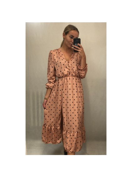 Šaty elegantní dlouhý rukáv dámské (UNI S/L) ITALSKÁ MÓDA IMWA21145/DR (Velikost S/M/L, Barva růžová světlá)