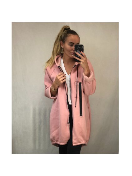 Mikina teplá prodloužená dámské oversized (uni s/m) turecká MóDA IMT211778/DR