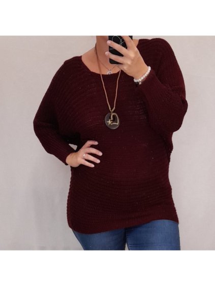 Svetr oversize pletený netopýří dlouhý rukáv s přívěškem dámský (L/XL ONE SIZE) ITALSKá MODA IM321535/DR (Velikost S/M/L, Barva béžová)