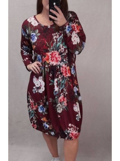 Šaty dlouhý rukáv dámské nadrozměr (3XL/4XL ONE SIZE) ITALSKÁ MÓDA IMWQ21169/DR (Velikost 3XL/4XL, Barva bílá)