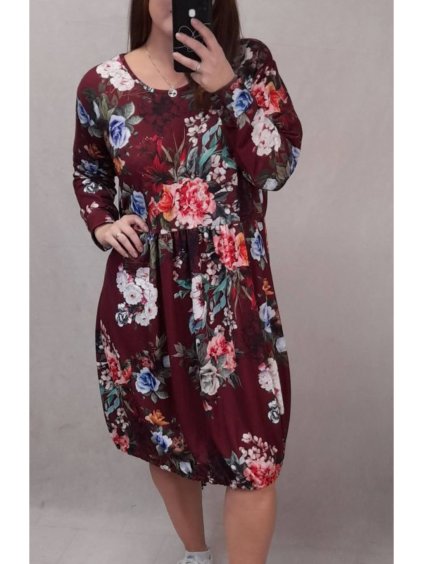 Šaty dlouhý rukáv dámské nadrozměr (3XL/4XL ONE SIZE) ITALSKÁ MÓDA IMWQ21169/DR (Velikost 3XL/4XL, Barva bílá)