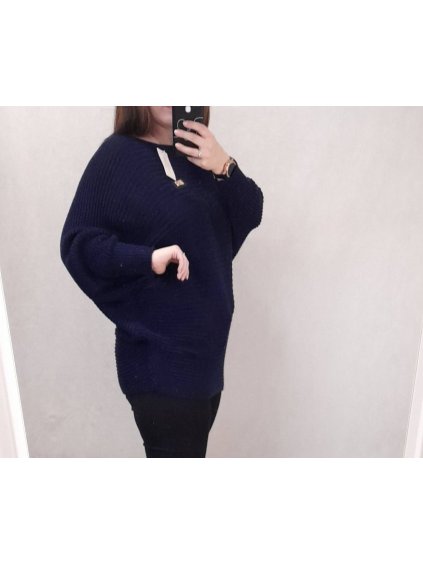 Svetr oversize dlouhý rukáv dámský (2XL/4XL ONE SIZE) ITALSKá MODA IM721401 (Velikost 3XL/4XL, Barva červená)